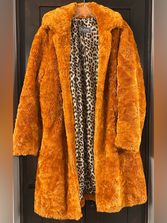 Wilsons Leather Jackets & Blazers - Vintage Wilsons Leather Orange Faux Fur Coat Sz L/XL
